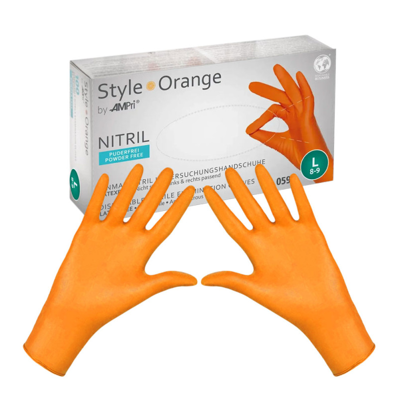 Rękawiczki nitrylowe L pomarańczowe Ampri Style Orange 100sztuk