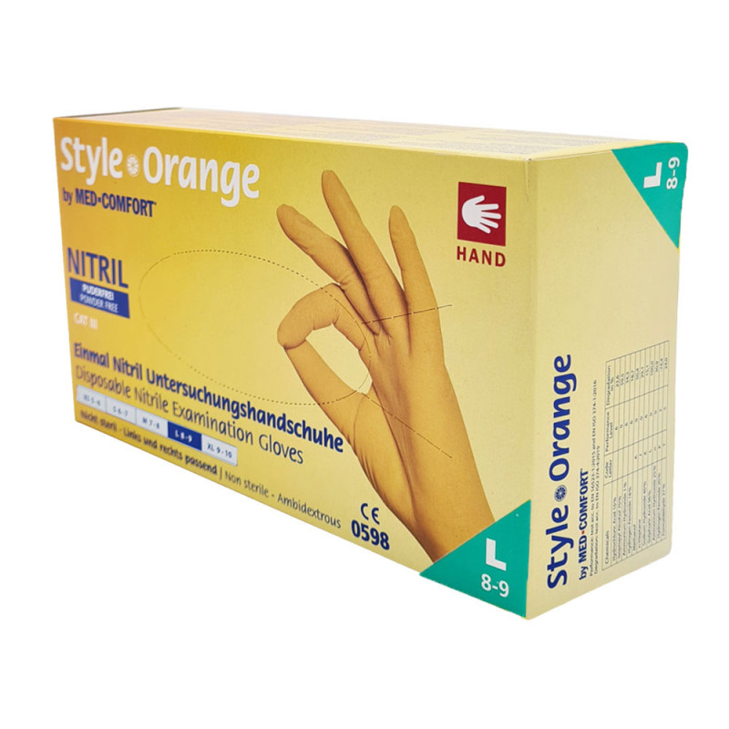 Rękawiczki nitrylowe L pomarańczowe Ampri Style Orange 100sztuk