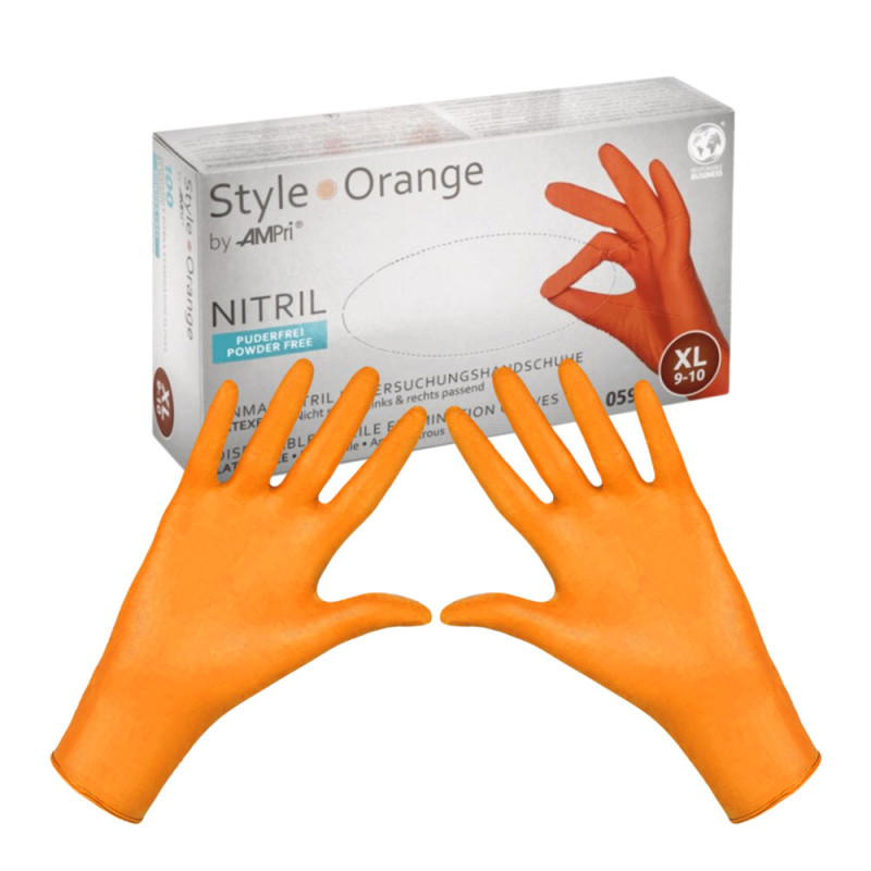 Rękawiczki nitrylowe XL pomarańczowe Ampri Style Orange 100sztuk