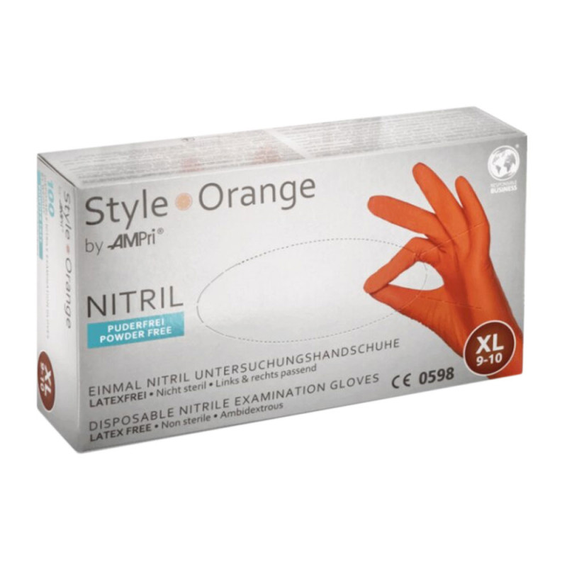 Rękawiczki nitrylowe XL pomarańczowe Ampri Style Orange 100sztuk