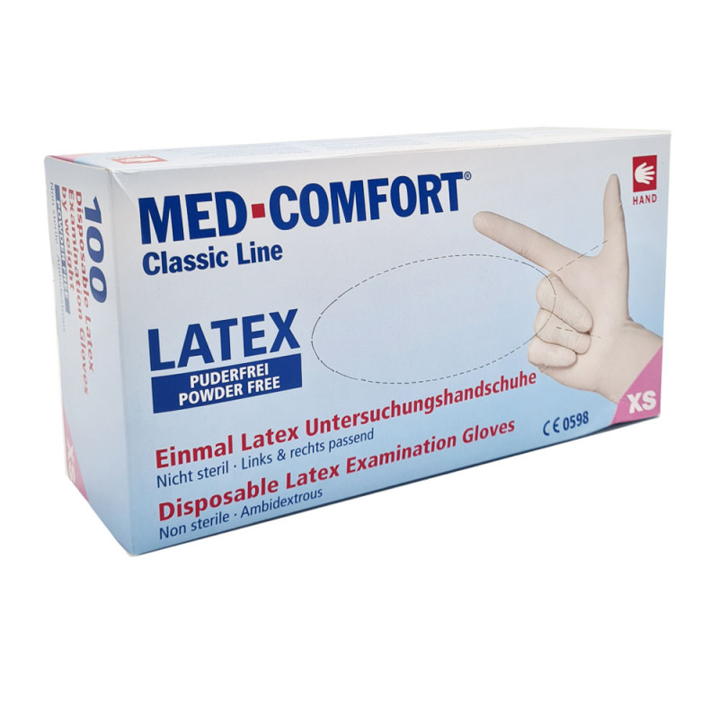 Rękawiczki lateksowe XS Ampri Med Comfort 100sztuk karton 10op